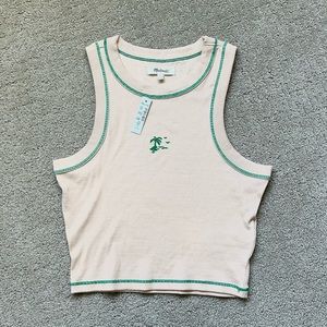 (NWT) Madewell Paradise Palm Graphic Supima Rib Crop Tank